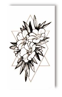 «Тимчасове тату Tattooshka Квіти у графіці (HC-301)», бренда Tattooshka - фото №1 - миниатюра