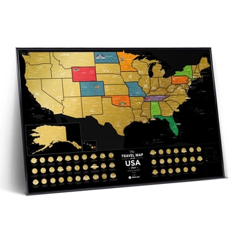 «Скретч карта 1DEA.me Travel Map of the USA Black на английском языке (USAB)», бренда 1DEA.me - фото №2 - миниатюра