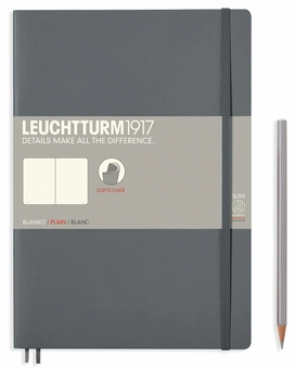  «Записная книжка Leuchtturm1917 Средняя B5 Чистые листы Антрацит (355312)», бренда Leuchtturm1917 - фото №1 - миниатюра