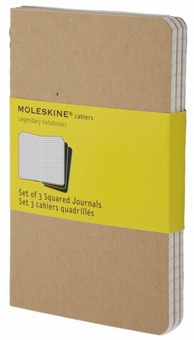 «Блокнот Moleskine Cahier средний клетка бежевый 3 шт (QP417)», бренда Moleskine - фото №1 - миниатюра