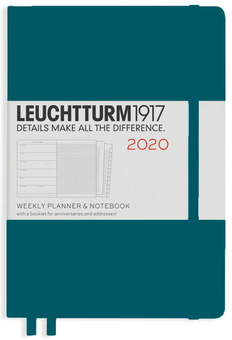  «Еженедельник с заметками Leuchtturm1917 2020 Тихоокеанский зеленый (359884)», бренда Leuchtturm1917 - фото №1 - миниатюра