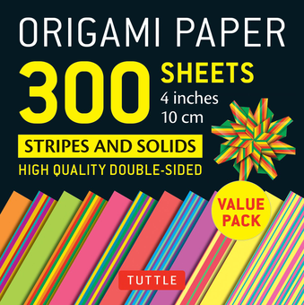 Бумажная книга «Origami Paper. 300 sheets. Stripes and Solids. 10 cm» - фото №1 - миниатюра