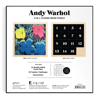  «Andy Warhol Flowers 2-in-1 Sliding Wood Puzzle», бренда Galison - фото №7 - миниатюра