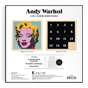 «Пазл-головоломка Galison Andy Warhol Marilyn 2-in-1 Sliding Wood Puzzle», бренда Galison - фото №7 - миниатюра