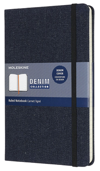  «Записная книга Moleskine Denim в линию берлинская лазурь (LCDNB1QP060)», бренда Moleskine - фото №1 - миниатюра