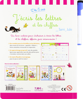Паперова книга «J'écris les lettres et les chiffres avec Sami et Julie: Dès 5 ans (+ stylo + eponge)» - фото №2 - мініатюра