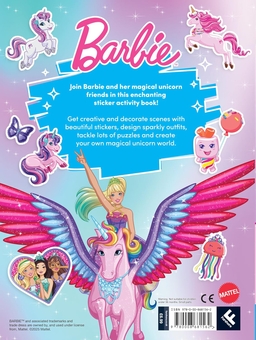 Бумажная книга «Barbie Unicorn Magic Sticker Activity Book», автор Барби - фото №2 - миниатюра