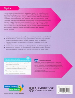 Паперова книга «Physics for Cambridge International AS & A Level. Workbook», авторів Девід Санг, Грем Джонс - фото №1 - мініатюра