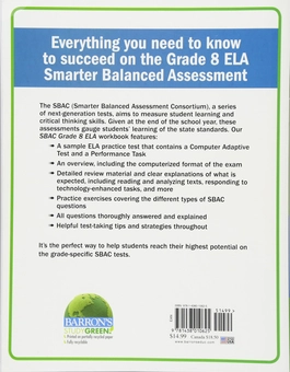 Паперова книга «SBAC Grade 8 ELA: Smarter Balanced», автор Кiм Лозе - фото №2 - мініатюра