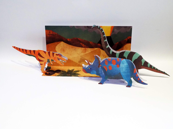 Паперова книга «Dino Pops. 3D Models to Colour», автор Джонатан Вудворд - фото №3 - мініатюра