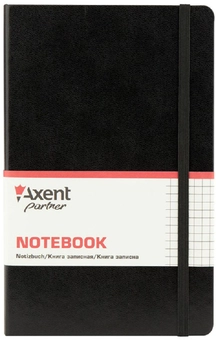  «Книга записная Axent Partner Pro 130x210 мм 112 листов в клетку черная (8204-01-A)», бренда Axent - фото №1 - миниатюра