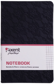  «Нотатник Axent Partner Lace 125x195 мм 96 аркушів в клітинку чорний (8208-01-A)», бренду Axent - фото №1 - мініатюра