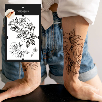  «Тимчасове тату Tattooshka Трояндова гілочка (TH-396)», бренда Tattooshka - фото №2 - миниатюра