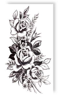  «Тимчасове тату Tattooshka Гілочка із трояндами (XQB-057)», бренда Tattooshka - фото №1 - миниатюра