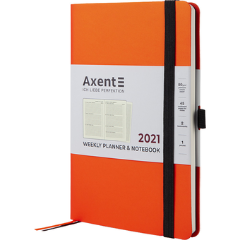  «Еженедельник Axent Partner Soft 2021 Оранжевый (8506-21-12-a)», бренда Axent - фото №2 - миниатюра