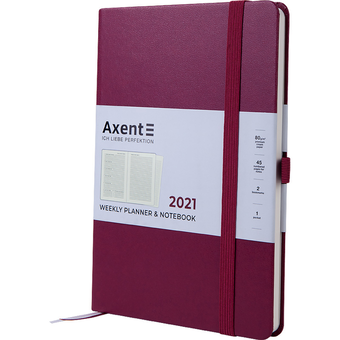  «Еженедельник Axent Prime Strong 2021 A5 Винный (8507-21-46-a)», бренда Axent - фото №2 - миниатюра