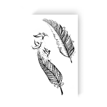  «Тимчасове тату Tattooshka Пера з птахами (L-15)», бренда Tattooshka - фото №2 - миниатюра