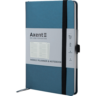  «Еженедельник недатированный Axent Partner Soft Синий металлик (8601-21-14-a)», бренда Axent - фото №2 - миниатюра