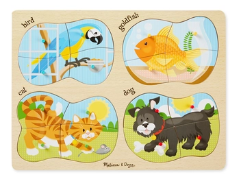  «Деревянные пазлы Melissa & Doug 4 в 1 Домашние животные (MD9861)», бренда Melissa & Doug - фото №2 - миниатюра
