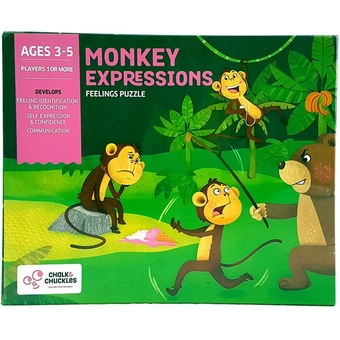  «Настольная игра Chalk & Chuckles Monkey Expressions (CCPPL001)», бренда Chalk & Chuckles - фото №2 - миниатюра
