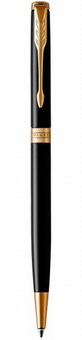 «Ручка-роллер Parker Sonnet 17 Slim Black Lacquer GT BP (86 031)», бренда Parker - фото №1 - миниатюра