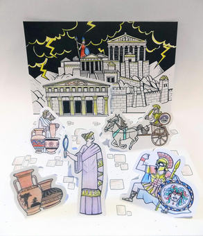 Паперова книга «COLOURAMA. Pop Up The Past. 3D Colouring Cards to Create and Complete», автор Джон Пол де Куей - фото №2 - мініатюра