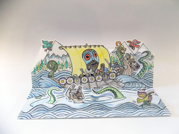 Паперова книга «COLOURAMA. Pop Up The Past. 3D Colouring Cards to Create and Complete», автор Джон Пол де Куей - фото №3 - мініатюра