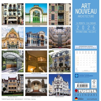 Бумажная книга «Art Nouveau Architecture 2026» - фото №2 - миниатюра