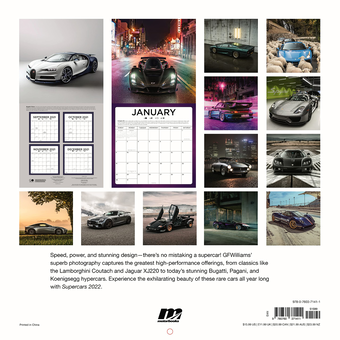 Бумажная книга «Supercars 2022. 16-Month Calendar», автор Джордж Уильямс - фото №2 - миниатюра