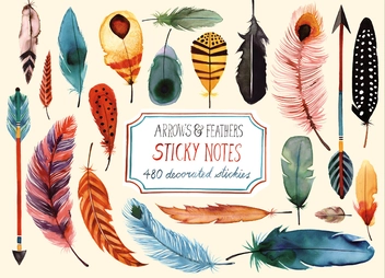 Паперова книга «Arrows & Feathers Sticky Notes » - фото №1 - мініатюра