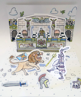 Паперова книга «COLOURAMA. Pop Up The Past. 3D Colouring Cards to Create and Complete», автор Джон Пол де Куей - фото №4 - мініатюра