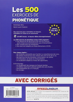 Бумажная книга «Les 500 Exercices Phone'tique A1/A2 (+ CD audio)», авторов Dominique Abry, Marie-laure Chalaron - фото №2 - миниатюра