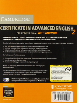 Паперова книга «Cambridge Certificate in Advanced English 2» - фото №2 - мініатюра
