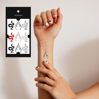  «Тимчасове тату Tattooshka Змійки і вогники (L-30)», бренда Tattooshka - фото №3 - миниатюра