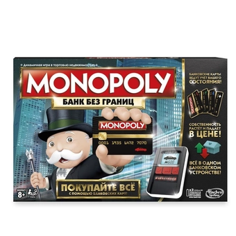  «Настільна гра Hasbro Монополія. З банківськими картками оновлена (B6677)», бренду Hasbro - фото №3 - мініатюра