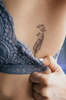  «Тимчасове тату Tattooshka Пера з птахами (L-15)», бренда Tattooshka - фото №4 - миниатюра