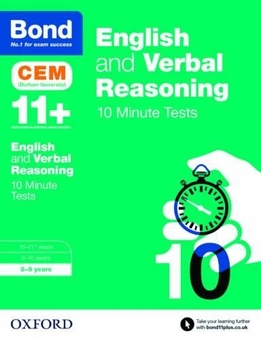 Бумажная книга «Bond 11+: English & Verbal Reasoning: CEM 10 Minute Tests : 8-9 years», автор Мишельджой Хьюз - фото №1 - миниатюра