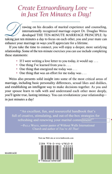 Паперова книга «The Ten-Minute Marriage Principle. Quick, Daily Steps for Refreshing Your Relationship», автор Дуглас Вайс - фото №2 - мініатюра