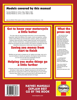Бумажная книга «Yamaha RD250 & 350LC Twins (80 - 82) Haynes Repair Manual», автор Haynes Publishing - фото №2 - миниатюра