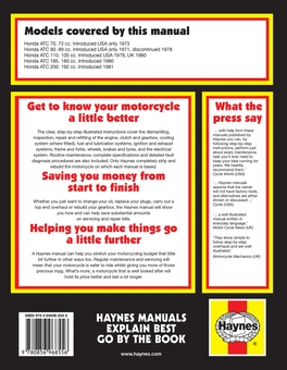 Бумажная книга «Honda ATC70, 90, 110, 185 & 200 (71 - 85) Haynes Repair Manual», автор Haynes Publishing - фото №2 - миниатюра
