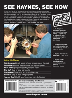Бумажная книга «Ford Focus Petrol (05 - 11) 54 to 61 Haynes Repair Manual», автор Haynes Publishing - фото №2 - миниатюра