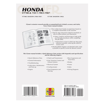 Бумажная книга «Honda VT700 & VT750 Shadow Motorcycle (1983-1987) Service Repair Manual», автор Haynes Publishing - фото №2 - миниатюра