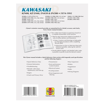 Бумажная книга «Kawasaki KZ400/Z440 EN450/500 74-95», автор Haynes Publishing - фото №2 - миниатюра
