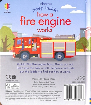 Паперова книга «Peep Inside how a Fire Engine works», автор Лара Браян - фото №2 - мініатюра