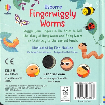 Бумажная книга «Fingerwiggly Worms», автор Фелисити Брукс - фото №2 - миниатюра