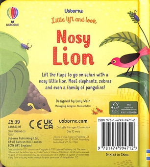 Бумажная книга «Little Lift and Look Nosy Lion», автор Анна Милборн - фото №2 - миниатюра