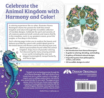 Бумажная книга «Animal Kingdom Mandalas Coloring Book: Magnificent Creatures Great and Small», автор Нанна Розенгрен - фото №3 - миниатюра