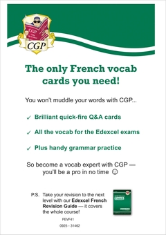 Бумажная книга «New GCSE Edexcel French: Vocabulary Revision Question Cards (for exams from 2026)», автор CGP Books - фото №1 - миниатюра