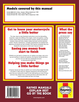 Бумажная книга «Honda MBX/MTX125 & MTX200 (83 - 93)», автор Haynes Publishing - фото №2 - миниатюра
