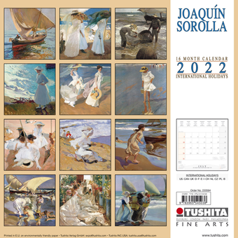 Паперова книга «Календар на 2022 Joaquín Sorolla - Spanish Impressionist» - фото №2 - мініатюра